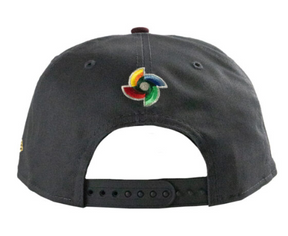 New Era 9Fifty Mexico Official World Baseball Classic Two Tone Snapback Hat Graphite Maroon