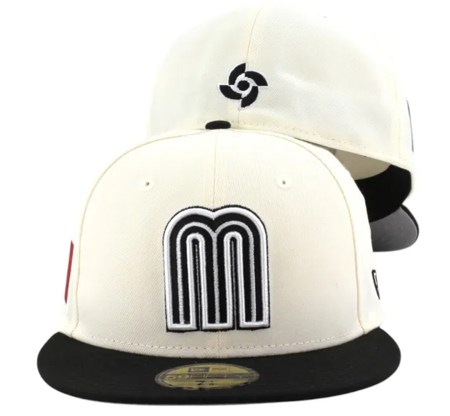 New Era® 59FIFTY Team Mexico Chrome and Black with White Outline 2026 World Baseball Classic