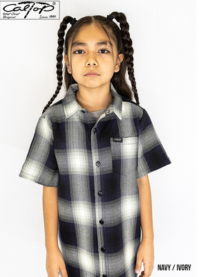 Kids Cal Top 2000 Short Sleeve Plaid Shirt – Sizes 8-14