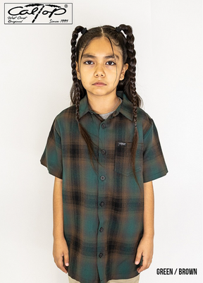 Kids Cal Top 2000 Short Sleeve Plaid Shirt – Sizes 8-14