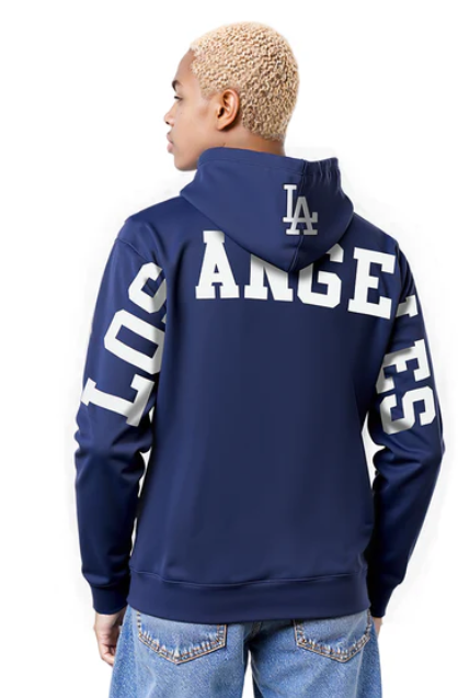MLB LOS ANGELES DODGERS WINGSPAN MEN'S DROP SHOULDER  HOODIE -Midnight Navy