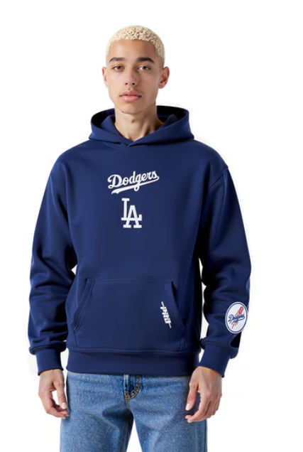 MLB LOS ANGELES DODGERS WINGSPAN MEN'S DROP SHOULDER  HOODIE -Midnight Navy