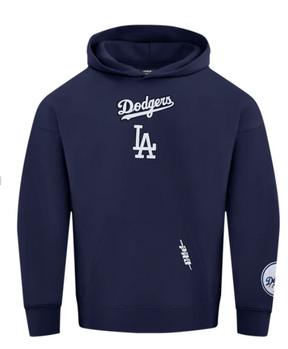 MLB LOS ANGELES DODGERS WINGSPAN MEN'S DROP SHOULDER  HOODIE -Midnight Navy