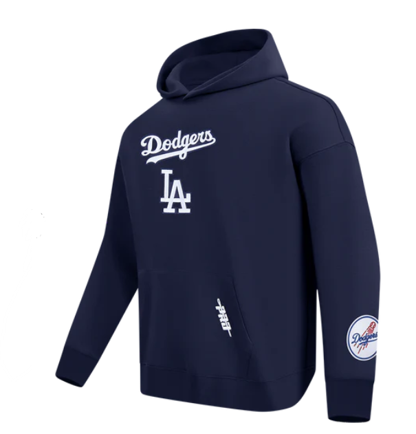 MLB LOS ANGELES DODGERS WINGSPAN MEN'S DROP SHOULDER  HOODIE -Midnight Navy