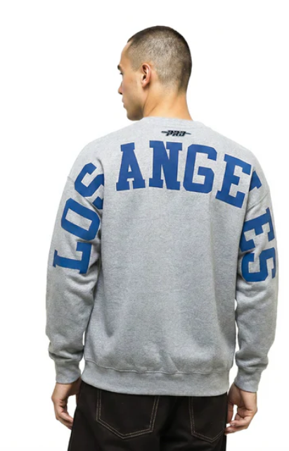 Pro Standard LA Dodgers Wingspan Crew Pullover - Heather Grey
