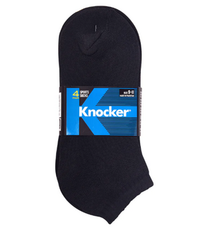 KNOCKER MEN'S no show Blk Socks 9-11