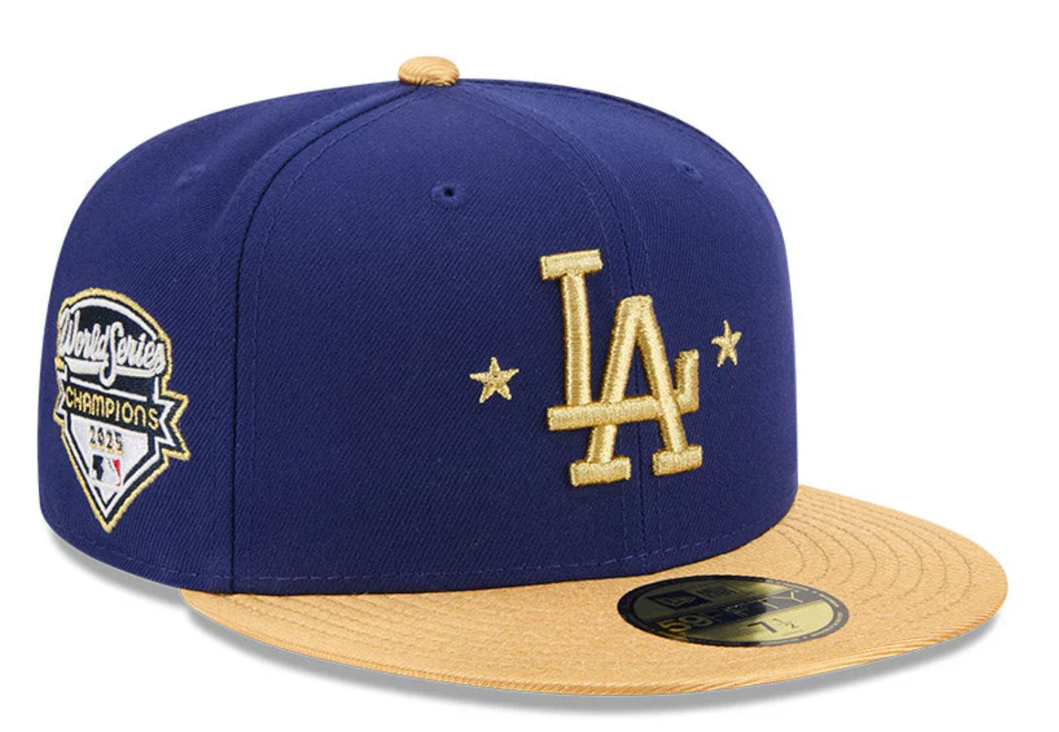 NEW ERA 59FIFTY LOS ANGELES DODGERS 2025 WORLD SERIES PATCH GOLD HAT