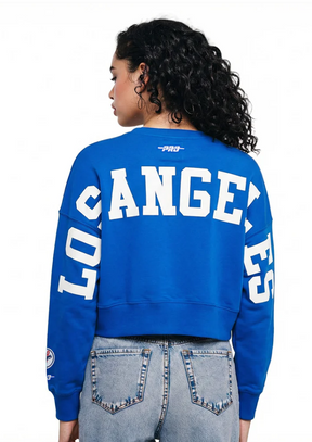 Pro Standard Women's LA Dodgers Wingspan Crew Pullover - Royal Blue