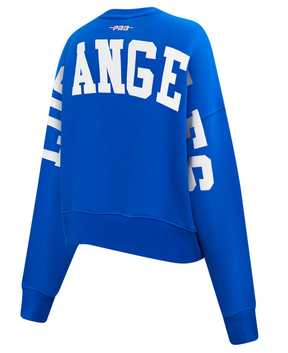 Pro Standard Women's LA Dodgers Wingspan Crew Pullover - Royal Blue
