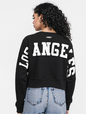 Pro Standard Women's LA Dodgers Wingspan Crew Pullover - Black