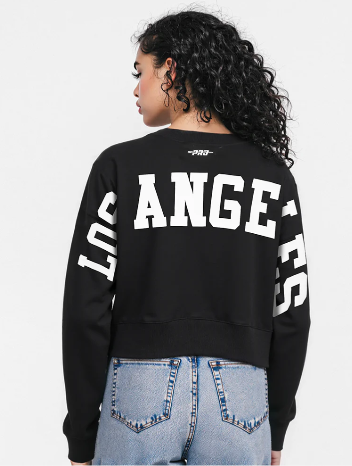 Pro Standard Women's LA Dodgers Wingspan Crew Pullover - Black