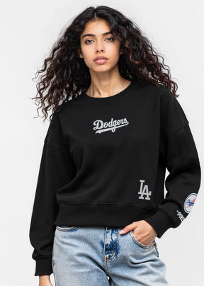 Pro Standard Women's LA Dodgers Wingspan Crew Pullover - Black