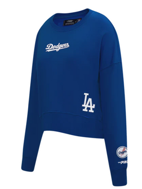 Pro Standard Women's LA Dodgers Wingspan Crew Pullover - Dodger Blue