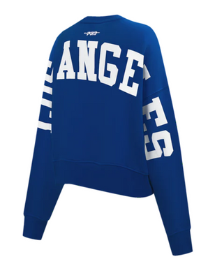 Pro Standard Women's LA Dodgers Wingspan Crew Pullover - Dodger Blue