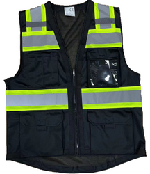 Men’s High Viz Class 3 Light Weight Padded Multi-Pocket Mesh Vest