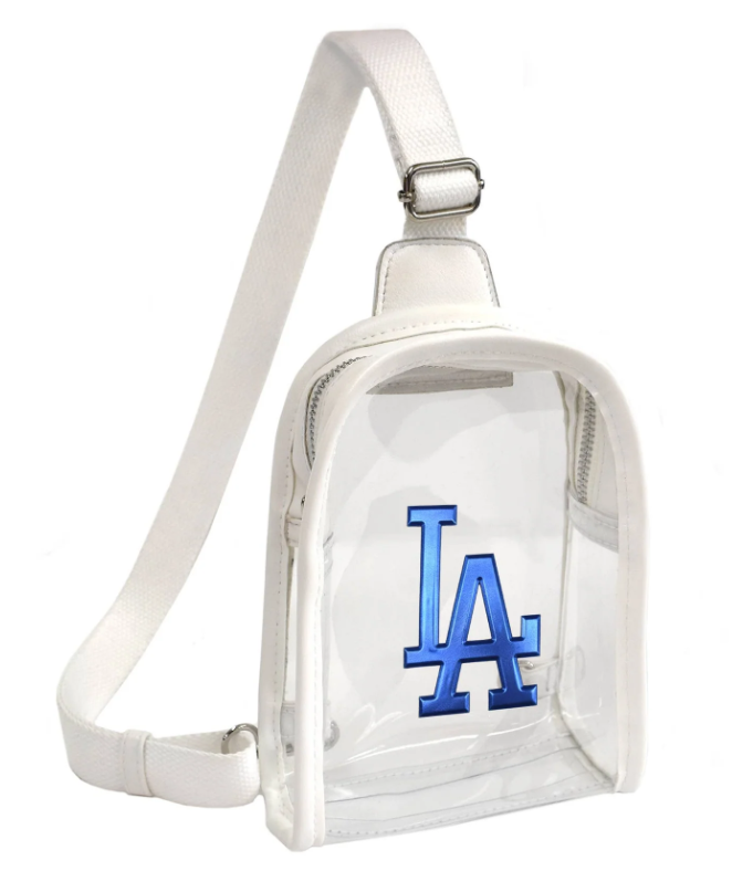 MLB Los Angeles Dodgers Clear Mini Sling Stadium Bag- Clear