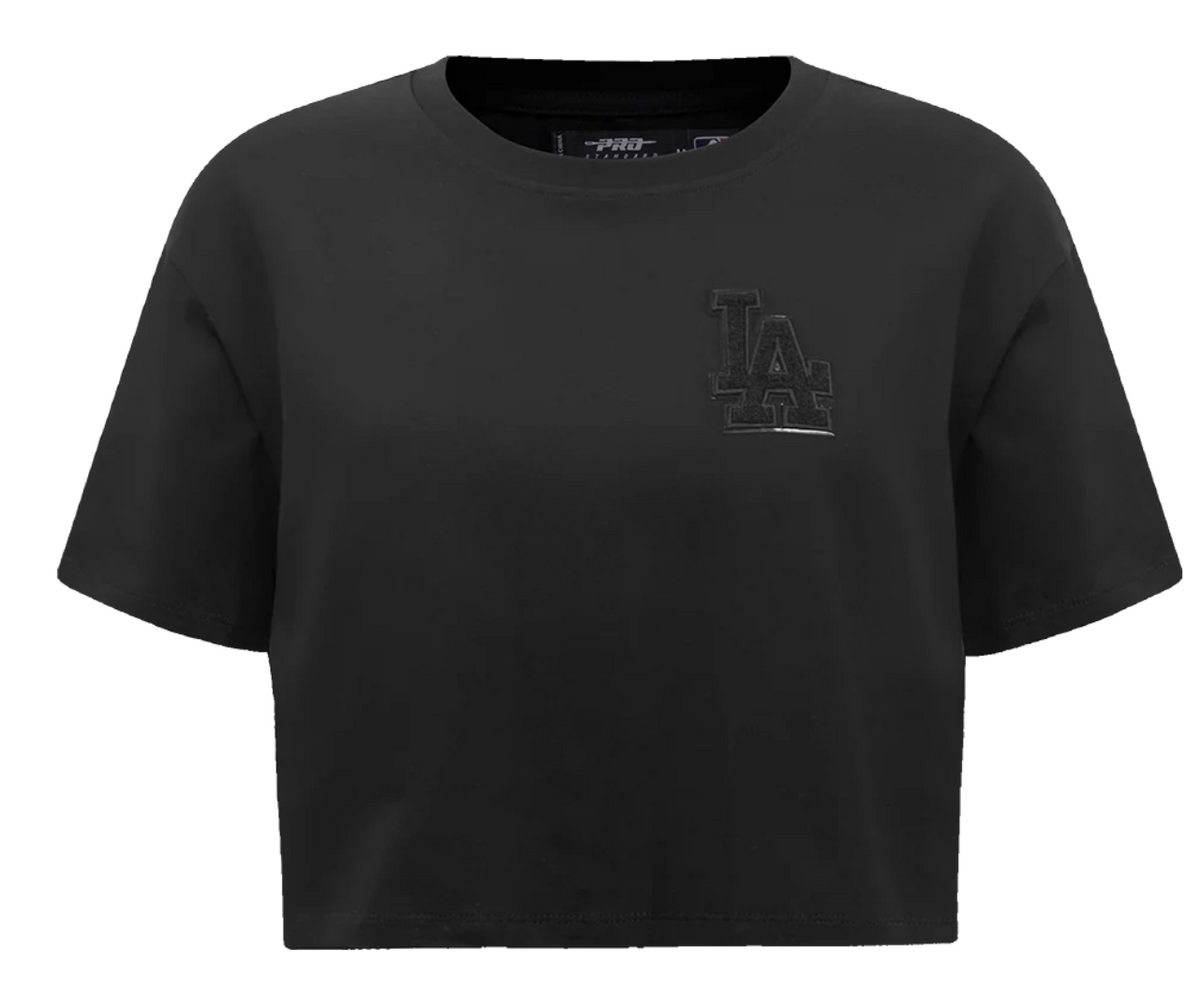 Pro Standard MLB LOS ANGELES DODGERS TRIPLE BLACK WOMEN'S BOXY TOP