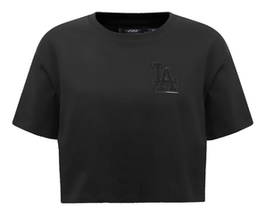 Pro Standard MLB LOS ANGELES DODGERS TRIPLE BLACK WOMEN'S BOXY TOP