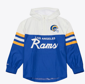 Los Angeles Rams Royal Head Coach Lightweight Anorak Quarter-Zip Windbreaker