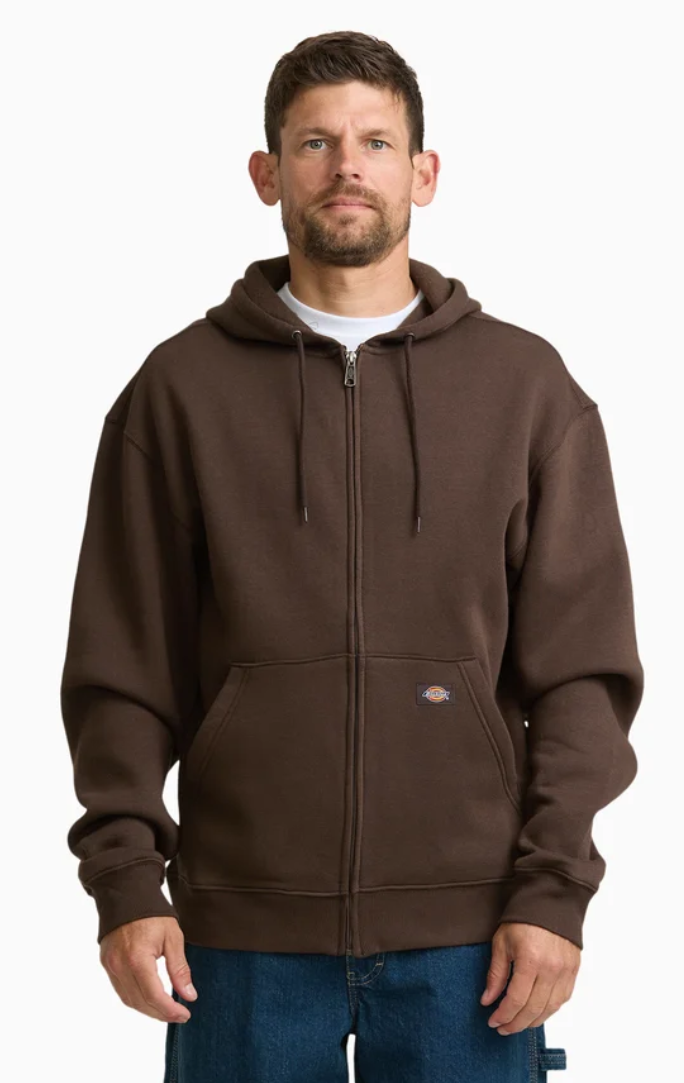 Dickies Men's Midweight Fleece Zip Hoodie - TW291 Brown