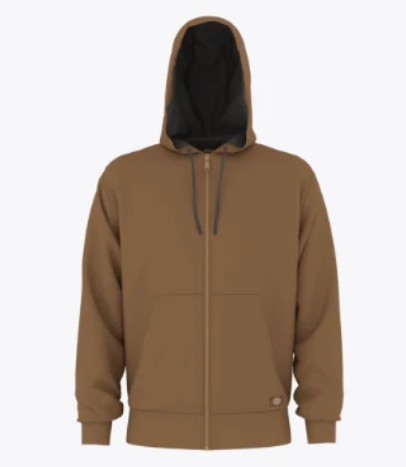 Dickies Men's Full Zipper Thermal Lined Fleece Zip Hoodie - A85X7-BD