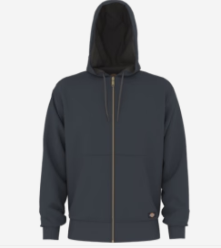 Dickies Men's Full Zipper Thermal Lined Fleece Zip Hoodie - A85X7-Dark Navy