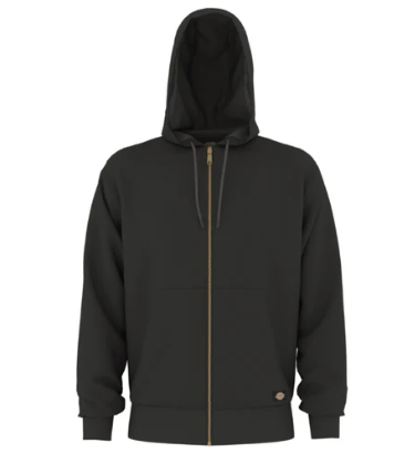 Dickies Men's Full Zipper Thermal Lined Fleece Zip Hoodie - A85X7-Black