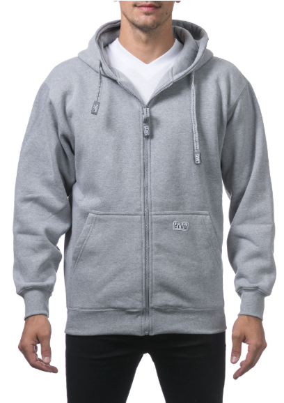 PRO CLUB MENS HEAVYWEIGHT FULL ZIP FLEECE HOODIE