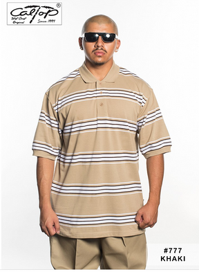 Cal Top Stripe Pique Polo