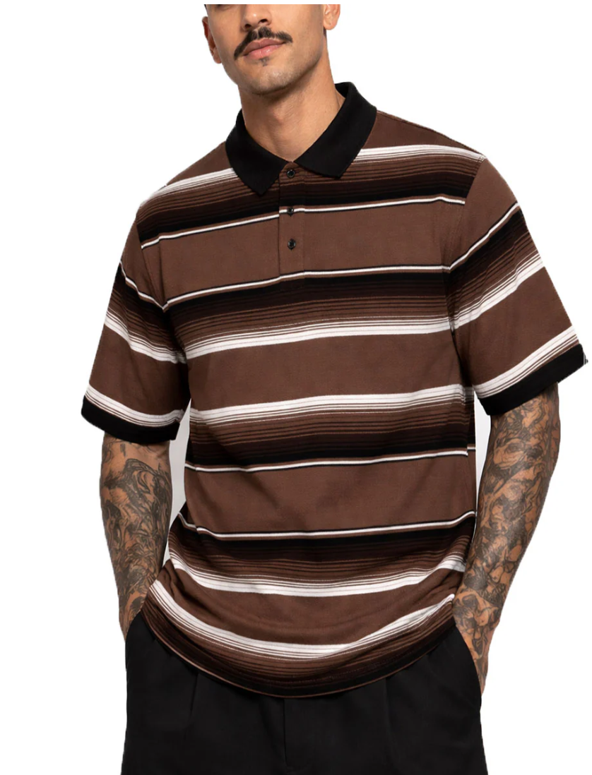 Men's Town Charlie Brown Sarape Pique Polo Shirt - Mocha