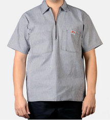 Ben Davis Short Sleeve Stripe 1/2 Zip Shirt