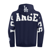 MLB LOS ANGELES DODGERS WINGSPAN MEN'S DROP SHOULDER  HOODIE -Midnight Navy