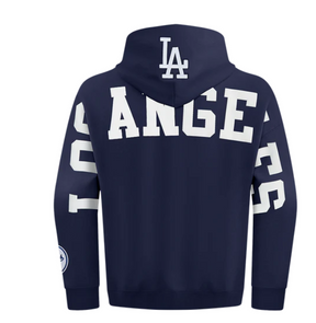 MLB LOS ANGELES DODGERS WINGSPAN MEN'S DROP SHOULDER  HOODIE -Midnight Navy