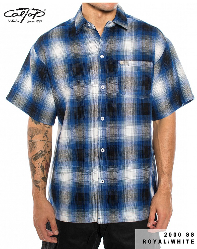 Cal Top 2000 Short Sleeve Plaid Shirt