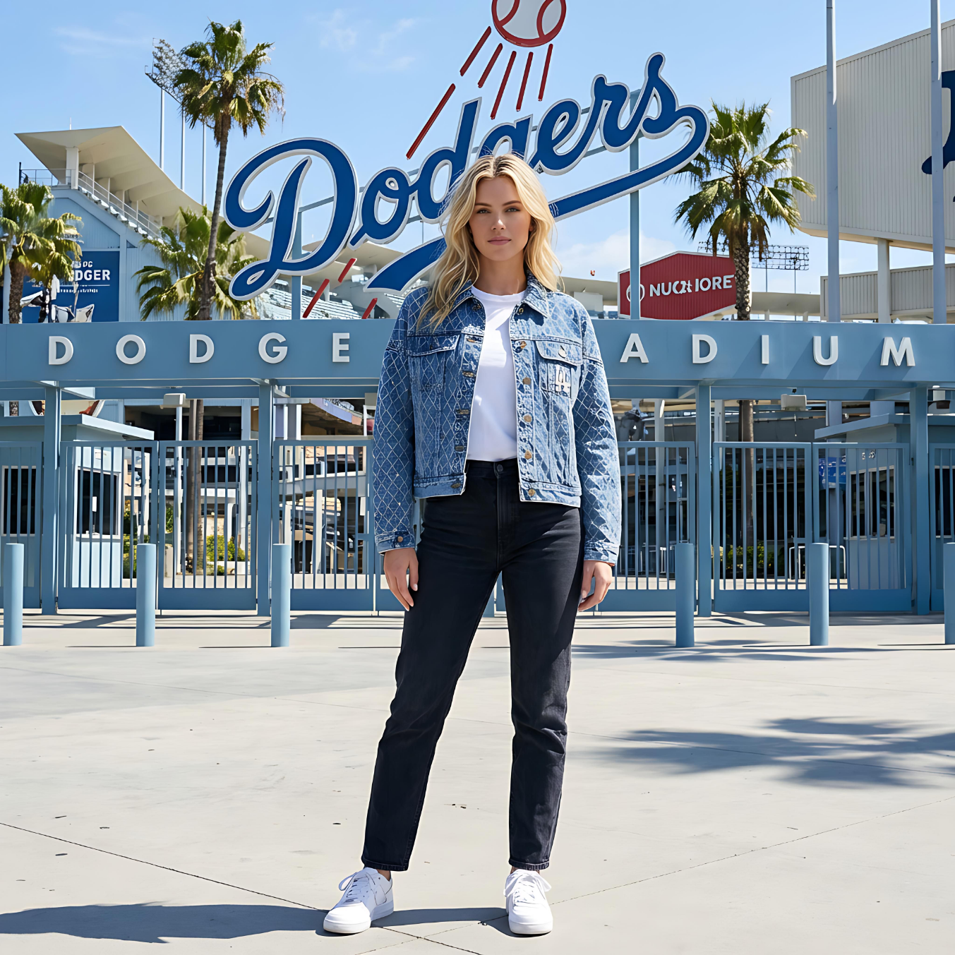Los Angeles Dodgers Women's  Denim Embellished Jacket