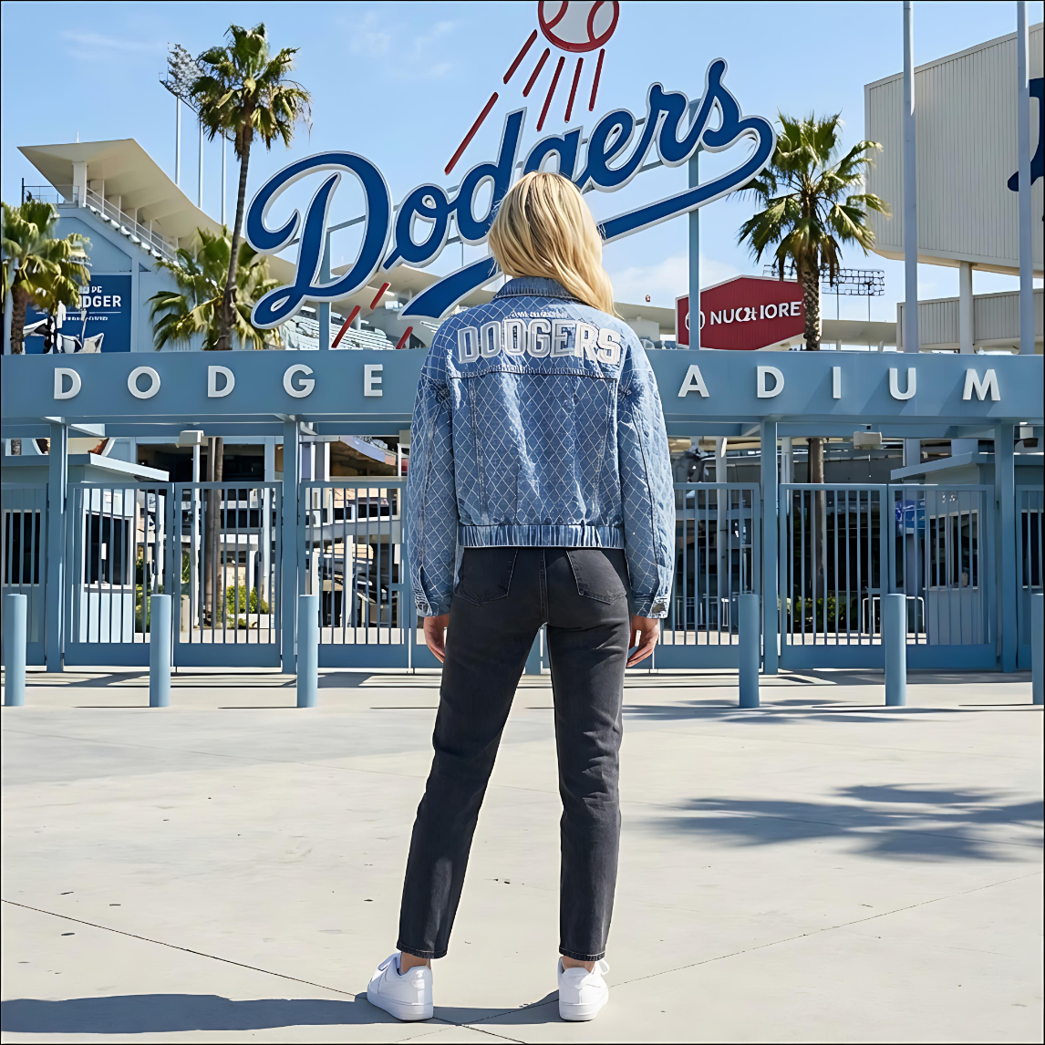 Los Angeles Dodgers Women's  Denim Embellished Jacket