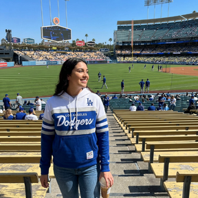 Mitchell & Ness Women's Los Angeles Dodgers Royal Head Coach Hoodie