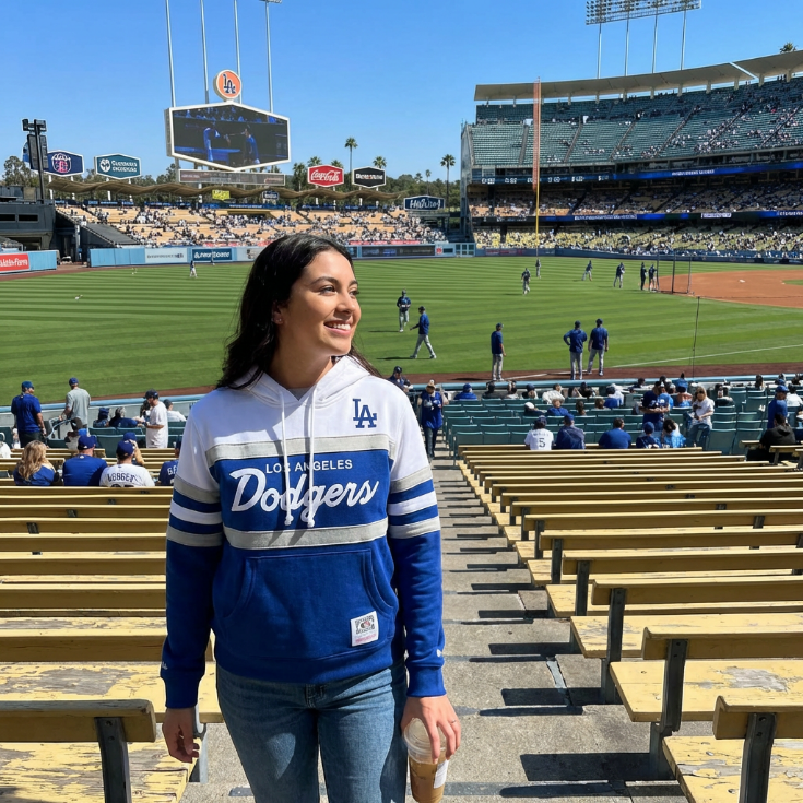 Mitchell & Ness Women's Los Angeles Dodgers Royal Head Coach Hoodie