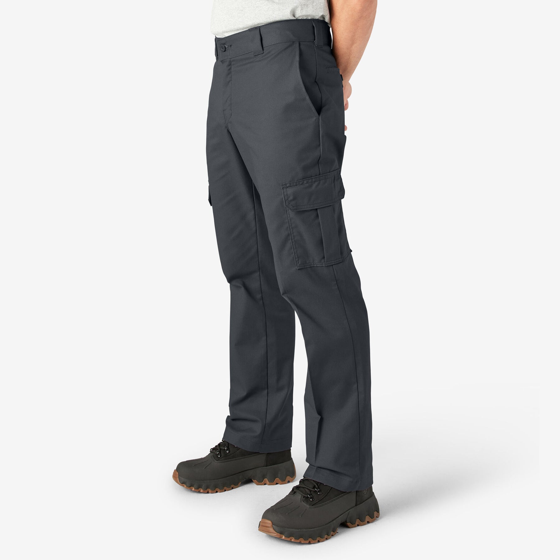 FLEX Regular Fit Charcoal Cargo Pants