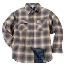 YAGO Men's Quilted Lining Plaid Flannel Jacket with Side Pockets
