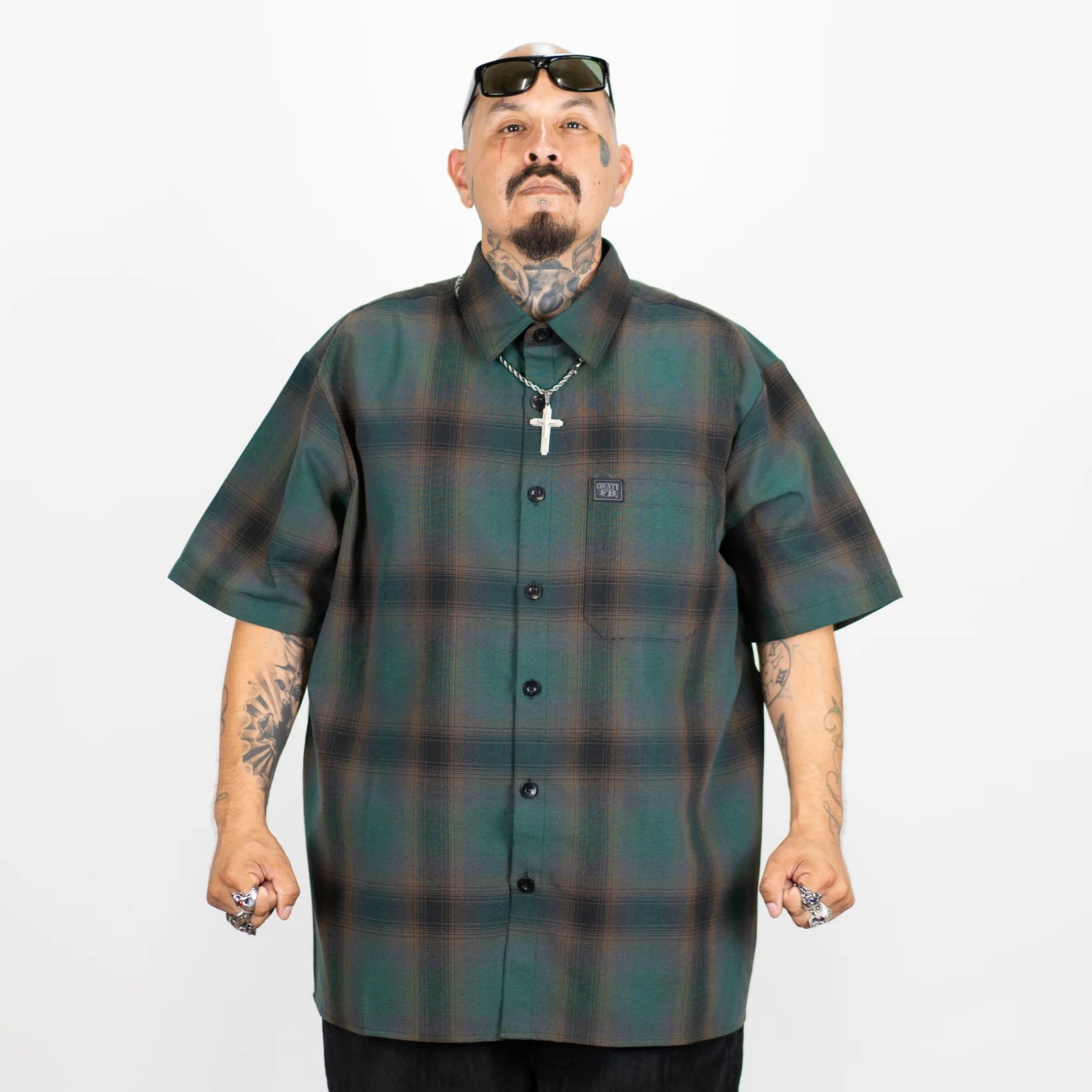 FB County Short Sleeve Checker Zip Shirt