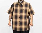 FB County Short Sleeve Checker Flannel Shirt Black / Tan / Brown