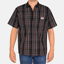 Ben Davis Short Sleeve Plaid 1/2 Zip Shirt