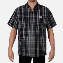 Ben Davis Short Sleeve Plaid 1/2 Zip Shirt