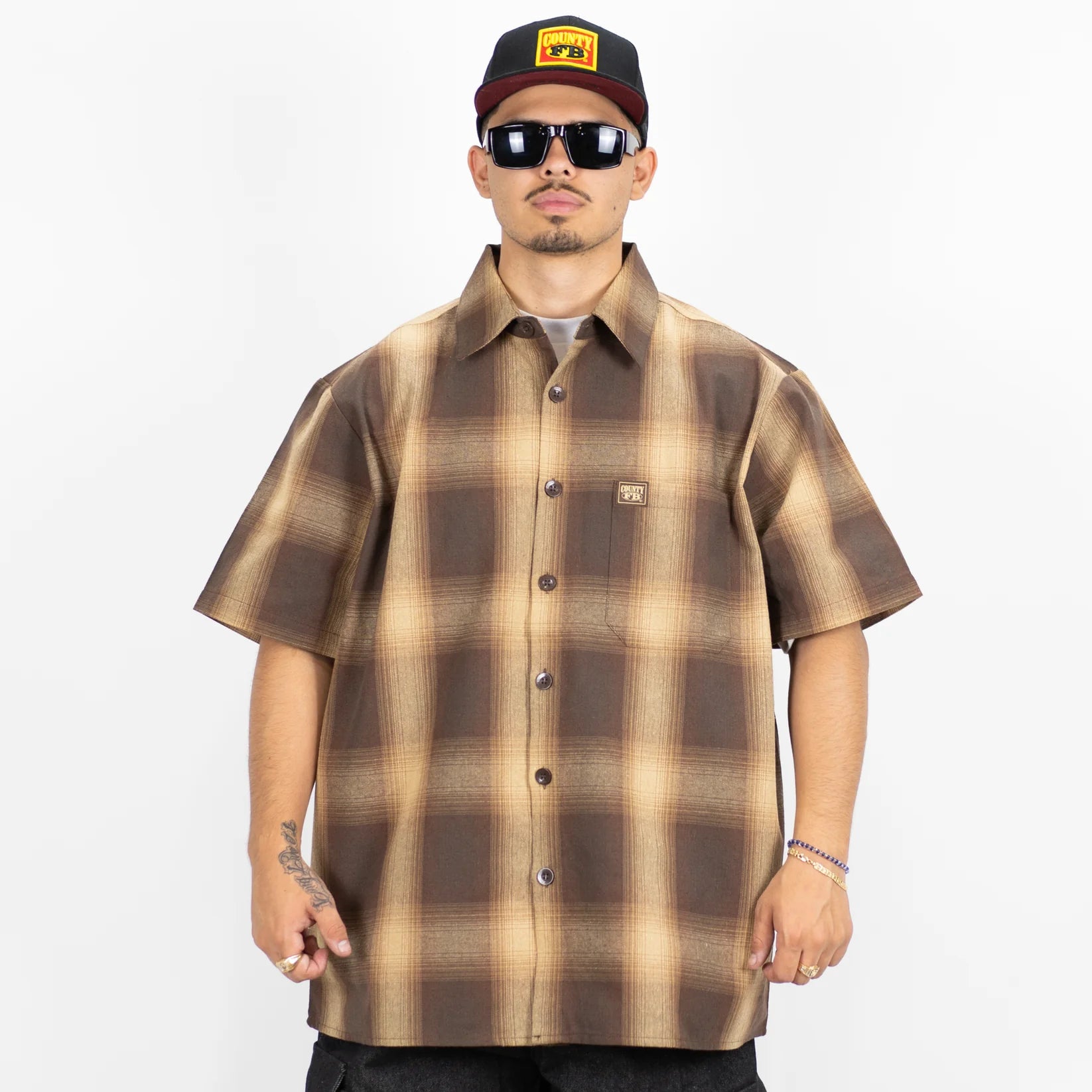 FB County Short Sleeve Checker Flannel Shirt