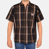 Ben Davis Short Sleeve Plaid 1/2 Zip Shirt