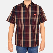 Ben Davis Short Sleeve Plaid 1/2 Zip Shirt