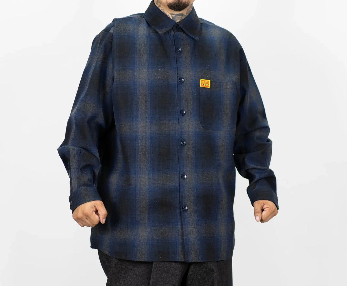 FB County Long Sleeve Checker Flannel Shirt Royal / Black / Grey