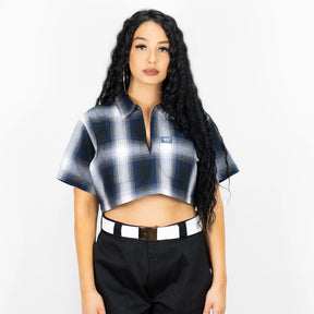 FB County Checker Zip Crop Top