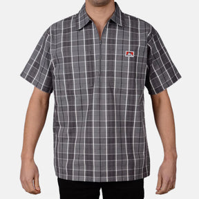 Ben Davis Short Sleeve Plaid 1/2 Zip Shirt